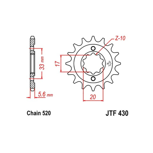 Motorritzel KXF 250 04-05,