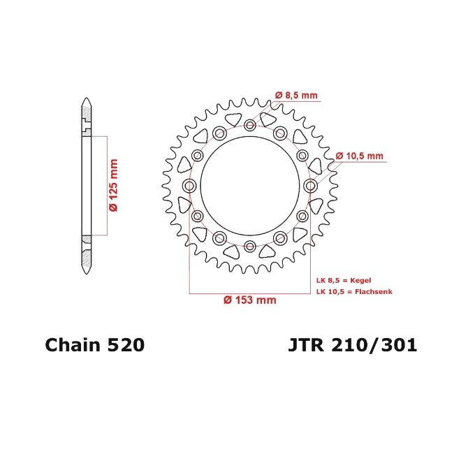 Kettenrad CR 250/500 88-,