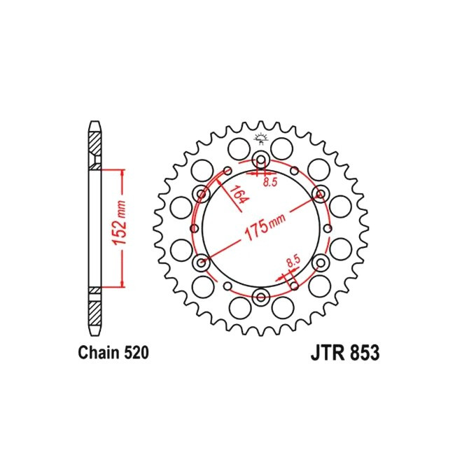 rear sprocket JTR-853, TT600