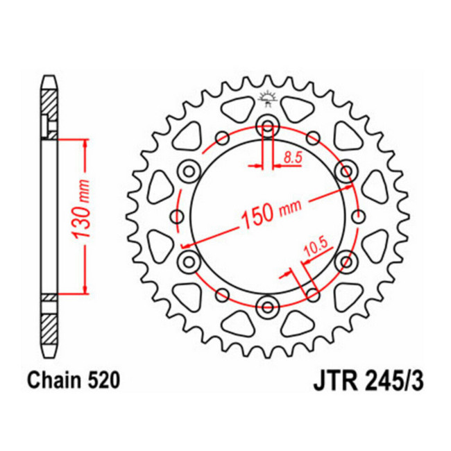 Kettenrad JTR245/3, für NX650 Dominator 88-