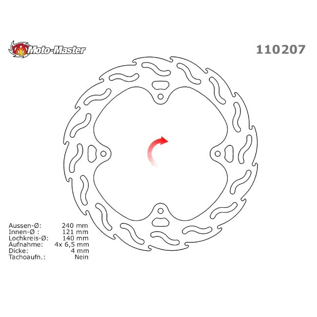 MM FLAME Hinterrad Bremsscheibe, Honda CR 02-