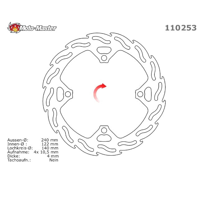 MM FLAME Hinterrad Bremsscheibe, RMZ 450 05-