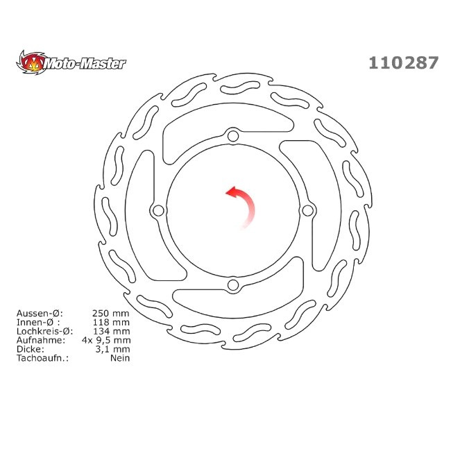 MM FLAME Vorderrad Bremsscheibe, RMZ 450 05-17