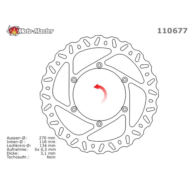 MM NITRO Vorderrad Bremsscheibe, WRF 450 16-