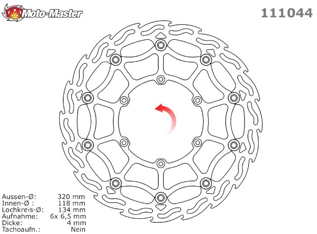 Motomaster 320mm STREET Bremsscheibe, Yamaha