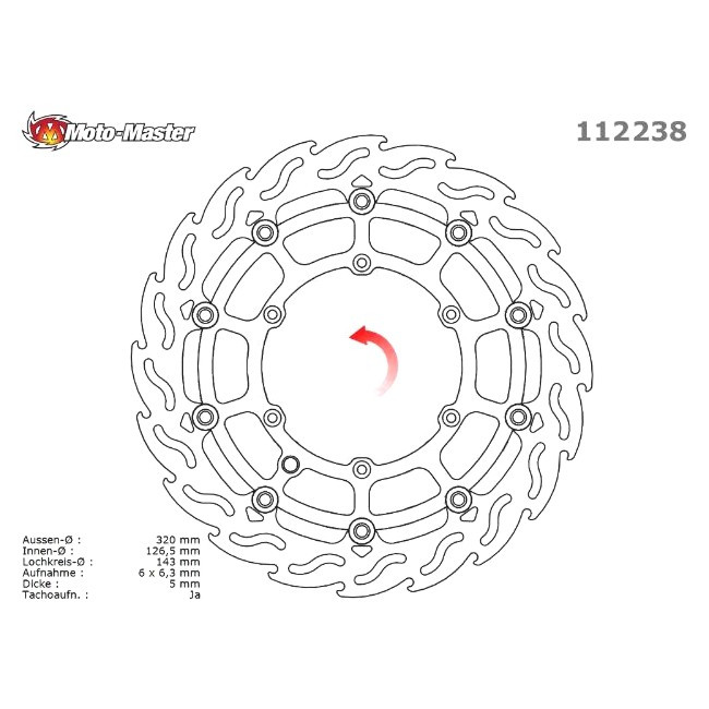 MOTOMASTER RACING Bremsscheibe, KTM