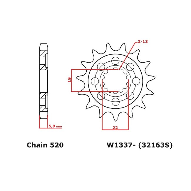 Motorritzel HQV 250-310 TE/TC 11-13,