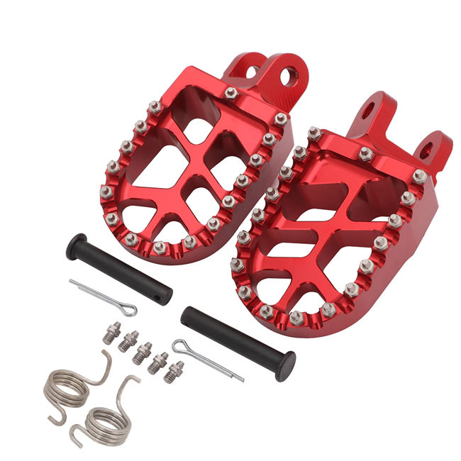 H-ONE aluminium footpegs XR400, red