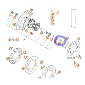 rear axle distance sleeve, for KTM LC4 supermotard